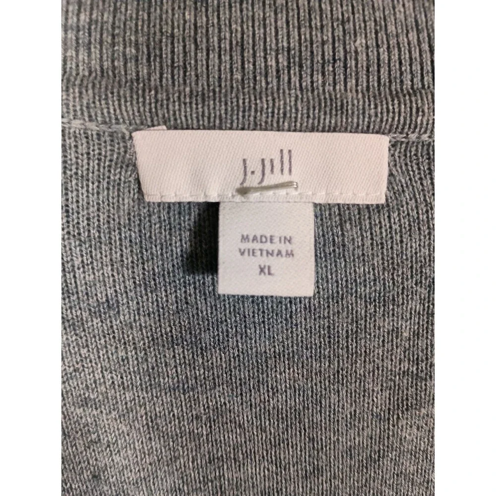 J.Jill Open Long Sleeve Gray Collared Womens Cardigan Size XL